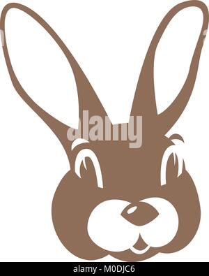 hare rabbit face vector illustration flat style front side Stock Vector ...