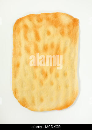 piece of traditional Tuscan flatbread (Ghiottina Toscana) on white background Stock Photo