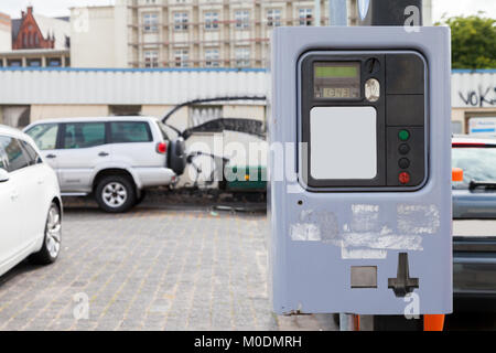 german parking ticket vending machine on a street Stock Photo