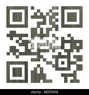 Barcode, qr-code, 2D-barcode in watercolor style. Vector illustration. Stock Vector