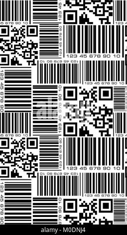 Seamless pattern in barcode style. Stock Vector