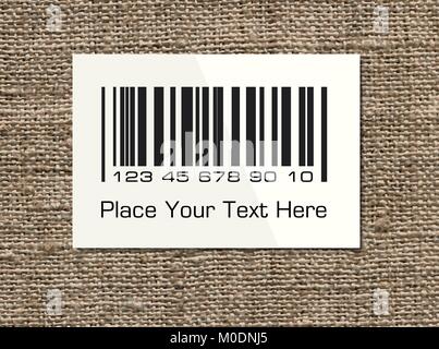 barcode label on a sacking Stock Vector