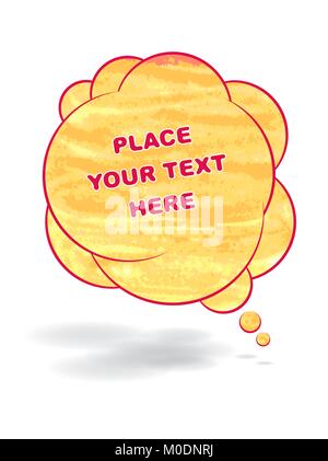 Abstract vector talking bubble colorful design in watercolor style with shadow. Stock Vector