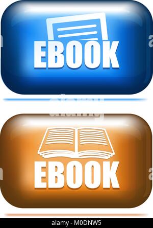 Pair of ebook icon button. Vector illustration. Stock Vector