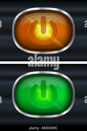 Realistic analog button and trigger set white isolated vector ...