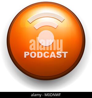 Podcast button. Vector illustration. Stock Vector