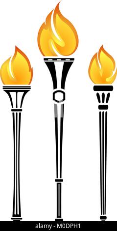 Set of vector torches Stock Vector