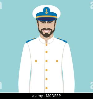 sea Captain in the form vector illustration flat style front view Stock Vector