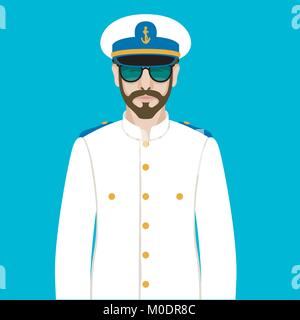 sea Captain in the form vector illustration flat style front view Stock Vector