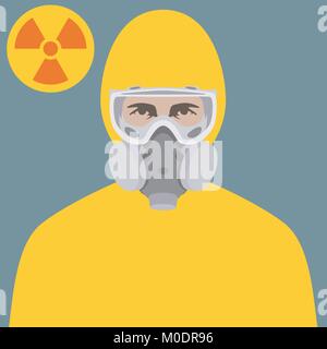 protective clothing  face vector illustration flat style front  view Stock Vector