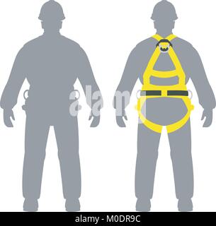 climbing safety belt   man set vector illustration flat style Stock Vector