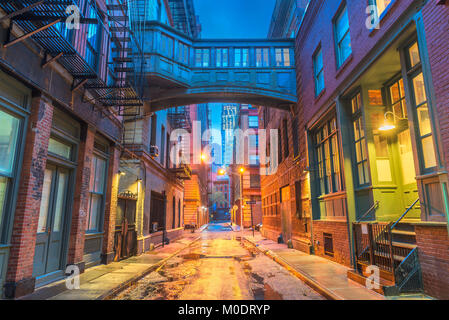 Alley in the Tribeca neighborhood in New York City. Stock Photo