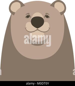 bear face flat style vector illustration front Stock Vector