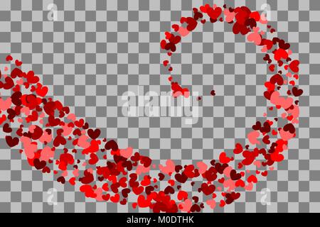 Random falling valentines Day heart Stock Vector