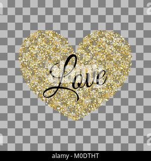 Golden heart shape vector Valentines Day Stock Vector