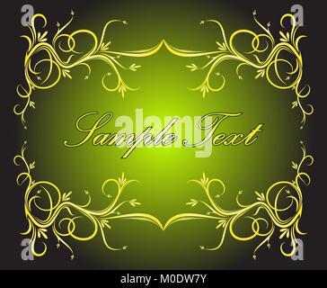 Abstract green background with floral frame Stock Vector Image & Art ...