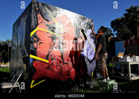 Neoglyphix: AllIndigenous Aerosol Art Exhibition by Native American graffiti artists from Arizona, Arizona State Museum, University of Arizona, Tucson Stock Photo