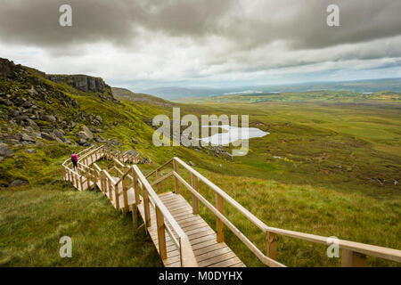 View of The Stairway to Heaven at Cuilcagh mountain from the top Stock Photo