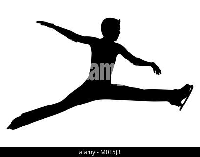 figure skating men athlete split jump in dance Stock Vector Art ...