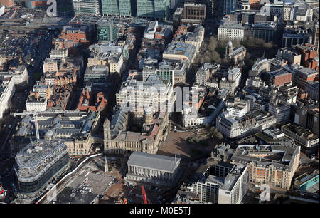 aerial view of Birmingham City Centre, West Midlands, UK Stock Photo