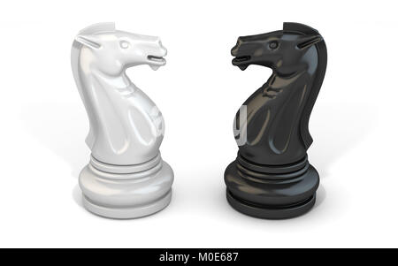 Chess Pieces Knight , This is a 3d rendered computer generated image. Isolated on white. Stock Photo