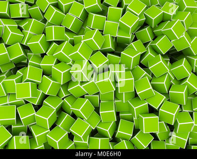 Green Cubes digital 3d background Stock Photo
