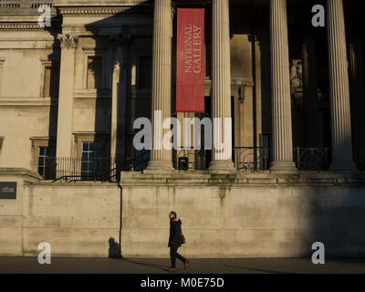 An early morning walk in front of The National Gallery