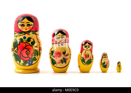 Matryoshka doll (little matron) on a white background Stock Photo