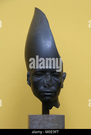 King Amenemhat III, Pharaoh of the 12th. Dynasty of Egypt. Reigned C. 1818-1770  BCE. Bust in greywacke. Stock Photo