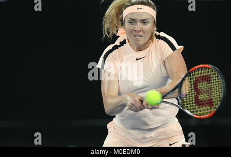 Melbourne, Australia. 21st Jan, 2018. Elina Svitolina of Ukraine returns a shot during the women's singles fourth round match against Denisa Allertova of the Czech Republic at Australian Open 2018 in Melbourne, Australia, Jan. 21, 2018. Credit: Bai Xuefei/Xinhua/Alamy Live News Stock Photo