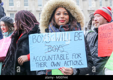 London, UK. 21st Jan, 2018. 21st Jan, 2018. Hundreds of people  attend the Times Up Women’s march, starting at Richmond Terrace, opposite Downing Street. Penelope Barritt/Alamy Live News Credit: Penelope Barritt/Alamy Live News Stock Photo