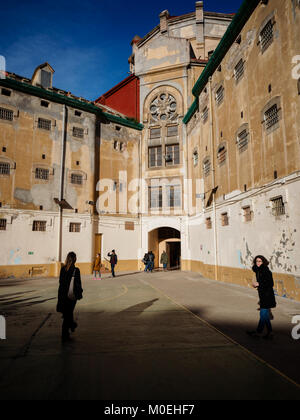 Barcelona, Spain. 21st Jan, 2018. The Major of Barcelona, Ada Colau, reopened the former Model Prison (La Model) as a citizen, civic and cultural centre. After the act, visitors have entered the prison to walk into the galleries and the courtyard. Credit: Mariano Anton/Alamy Live News Stock Photo