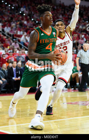 Raleigh, USA. 21st Jan, 2018. Miami (Fl) Hurricanes head coach Jim ...