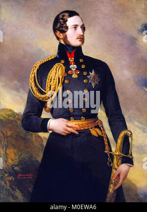 Prince Albert of Saxe-Coburg and Gotha wearing the Golden Fleece, painted by Franz Xaver Winterhalter in 1842. Stock Photo