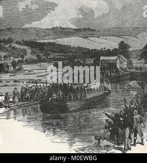 Opening of the Erie Canal, in 1825 Stock Photo