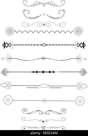 Ornate frame elements. Vintage and filigree decoration. Ornament frames and scroll swirls element. Filigree divider wedding Invitation. Stock Vector