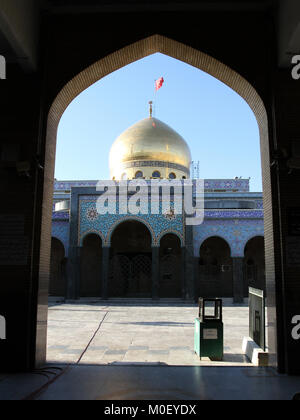 internal shot for Sayeda Zeinab shrine in Damascus capital of Syria, which showing the shrine with one golden dome. Stock Photo