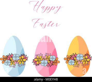 Easter eggs icons. Easter holidays design on white background. Stock Vector