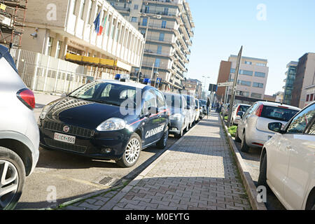 criminal court of Santa maria capua Vetere, Caserta, Italy and Carabinieri's car Stock Photo