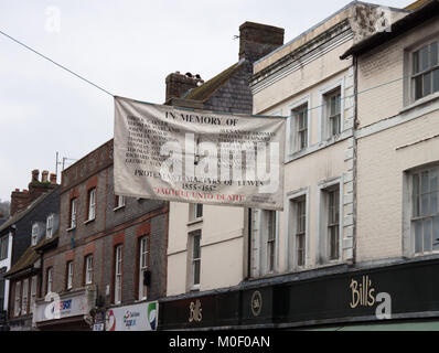 Cliffe High Street Lewes Sussex in the run up to Bonfire Night November 2017 Stock Photo