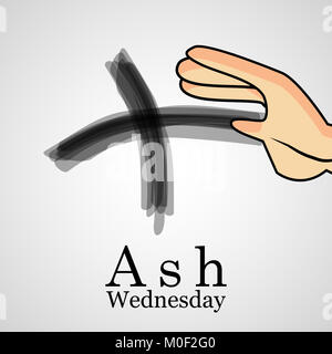 illustration of elements of Ash Wednesday background Stock Photo