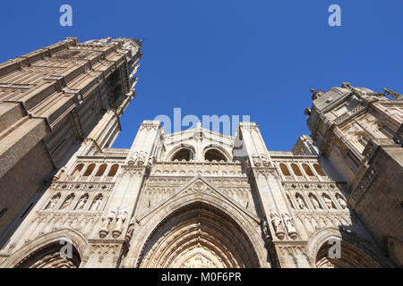 Toledo cathedral - beautiful old church facade. Spain, Europe. Stock Photo