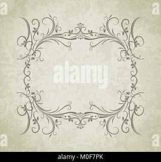 Vintage vector frame on grunge style background. Stock Vector