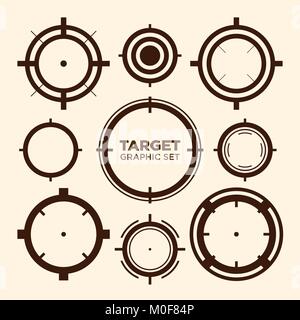 Crosshair Target Graphic Icon Vector Graphic Design Set Stock Vector