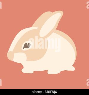 cartoon rabbit vector illustration flat style profile side Stock Vector