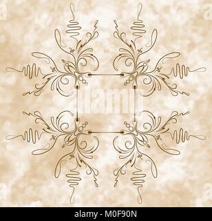 Vintage frame on aged background. Vector illustration. Stock Vector