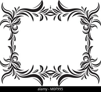 Unusual, decorative lace ornament, vintage frame with square empty place for your text. Vector illustration greeting, vintage Stock Vector