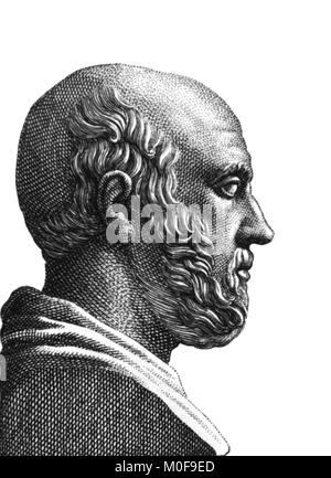 Hippocrates (c.460-370 BC). Undated engraving. Stock Photo