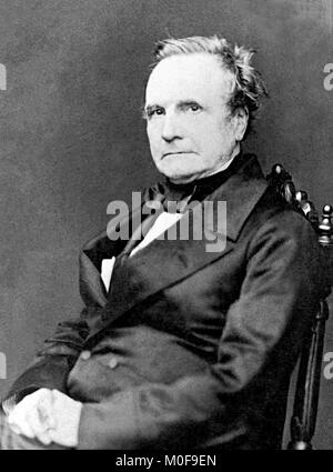 Charles Babbage (1791-1871). 1860 Portrait of the English mathematician who originated the concept of a digital programmable computer. Stock Photo