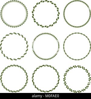 Set of nine vintage round frames. Vector illustration Stock Vector ...